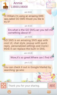 GOSMS 1st Anniversary Party Theme android App screenshot 2